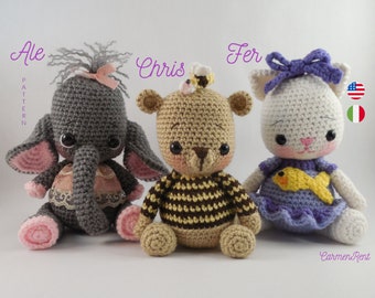 Ale, Chris and Fer- Amigurumi Doll Crochet Pattern PDF