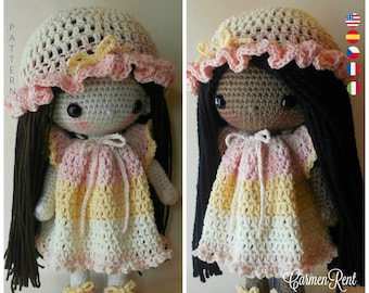 Adele - Amigurumi Doll Crochet Pattern PDF. Removable clothes.