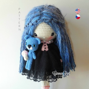 Mia and her Kitty- Amigurumi Doll Crochet Pattern PDF