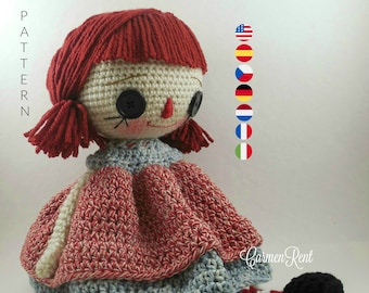 Raggedy Ann - Amigurumi Doll Crochet Pattern PDF