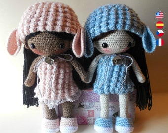 Pattern-(CLOTHES ONLY) for  Adele, Penelope Bunny,  Cici and Robert. Amigurumi Pattern.