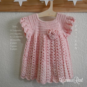 Crochet Dress Pattern (sizes 0-3 months to 4 years) and Headband.