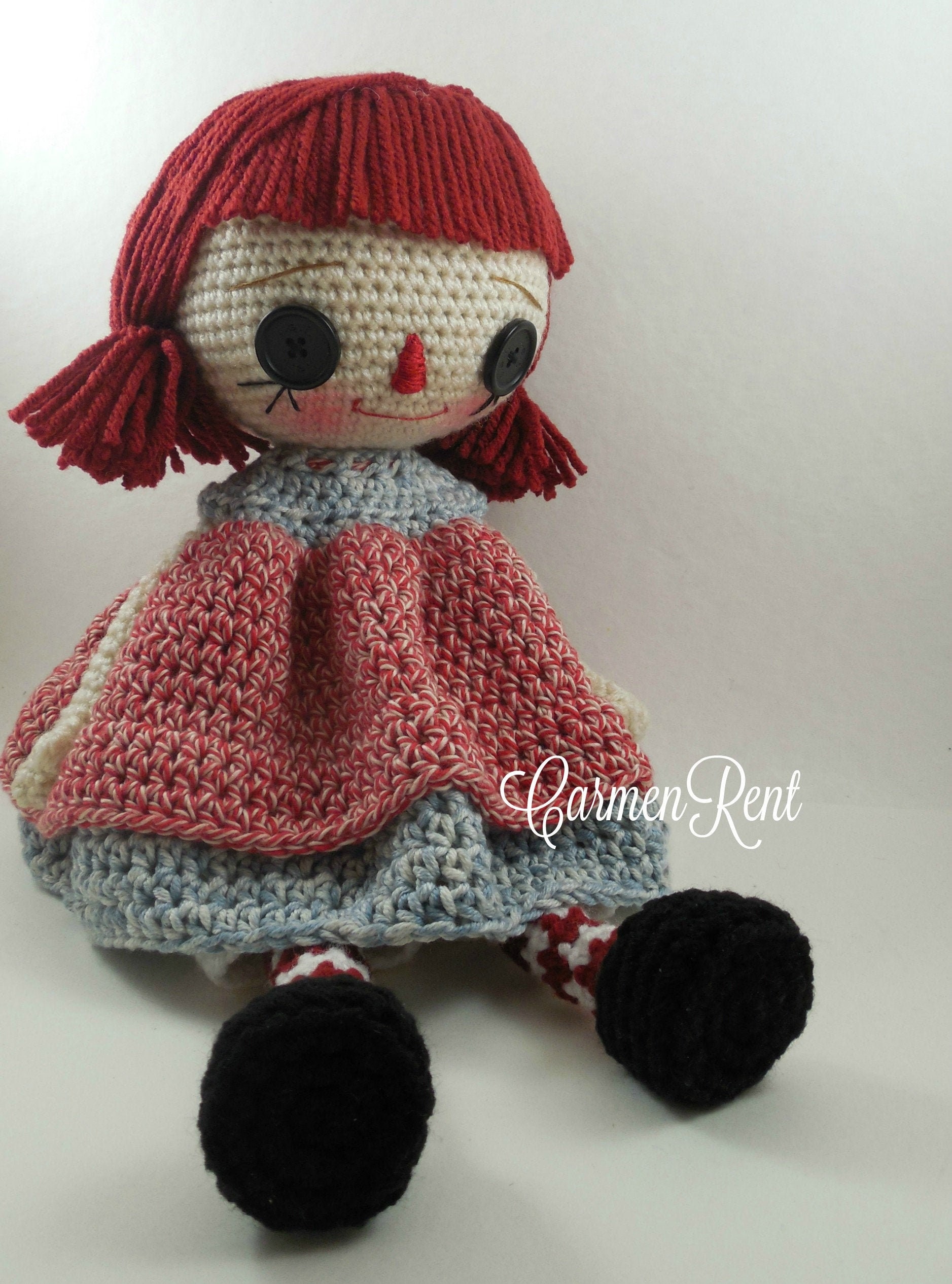 Raggedy Ann Amigurumi Doll Crochet Pattern PDF Etsy