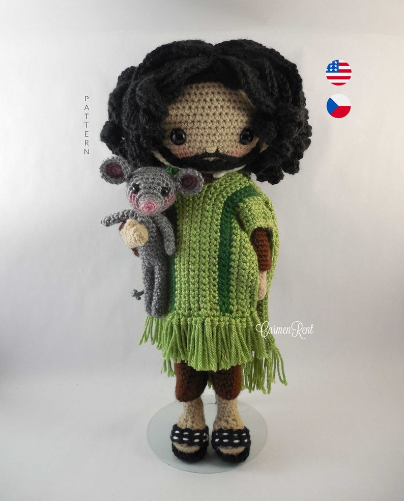 Amigurumi Doll Crochet Pattern PDF. Removable Clothes. image 1