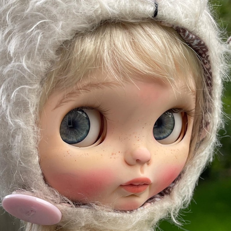 12 pouces poupée Blythe corps joint nu cheveux raides visage