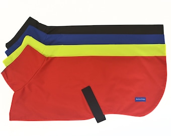 Greyhound Raincoats - Waterproof Fabric with Cotton Lining - Black, Blue, Neon Yellow and Red  - BlueGum Design