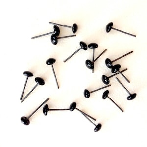 Black Glass Eyes On Wire Pins (10 Pairs) ~ 3mm | 4mm | 5mm | 6mm | 7mm  For needle felting sculptures, felt animals, dolls, amigurumi, ooak