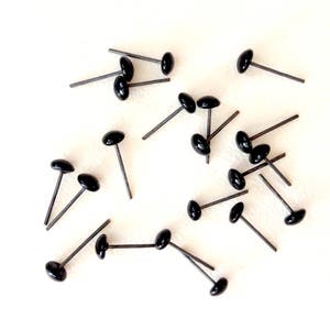 Black Glass Eyes On Wire Pins (10 Pairs) ~ 3mm | 4mm | 5mm | 6mm | 7mm  For needle felting sculptures, felt animals, dolls, amigurumi, ooak