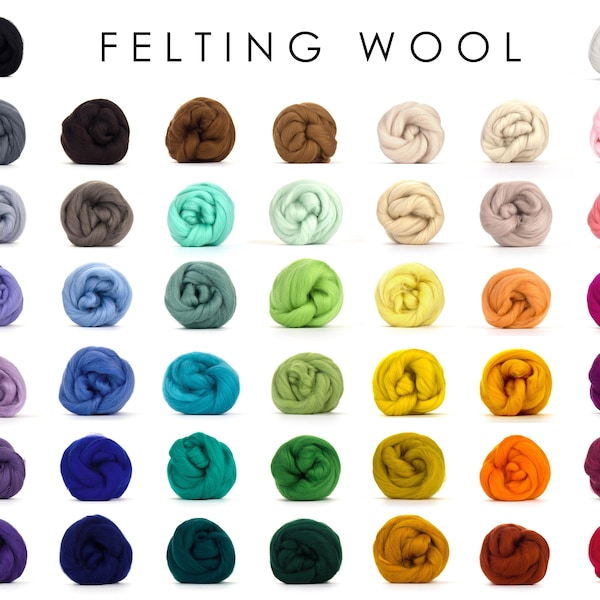 Colored Wool Roving for Needle Felting 1 oz | Felting Wool | Corriedale Roving for Needle Felt | High Quality