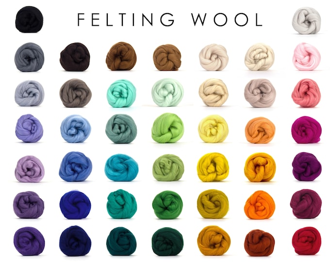 Colored Wool Roving for Needle Felting 1 Oz Felting Wool Etsy