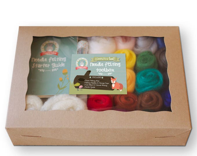 Complete Needle Felting Starter Kit Classic Tones Felting Tools Wool