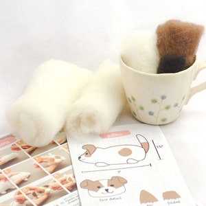 Needle Felting Kit DIY Dog Jack Russell // Cute Needle Felted Animal // Easy Beginner Needle Felt Craft Kit // Perfect Gifts for Crafters image 2