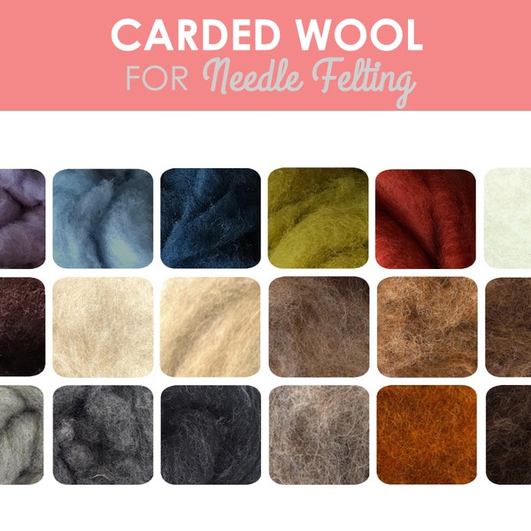 Carded Wool Batt / Sliver - 1oz Carded Sheep Wool | Dyed Felting Wool | Merino Corriedale for Needle Felt