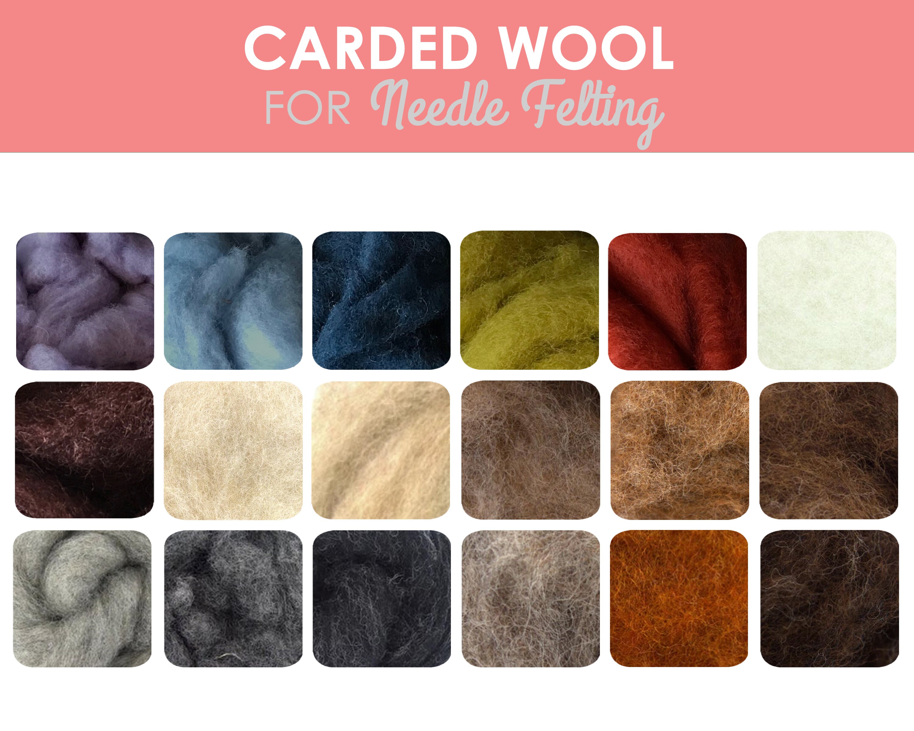 Carded Wool Batt / Sliver - 1oz Carded Sheep Wool | Dyed Felting Wool | Merino Corriedale for Needle Felt
