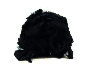 Wool Locks - Black - 1 oz. | Needle Felting Wool | Curls - Curly Wool , Doll Hair, Beards, Curly Fur, Curly Wool
