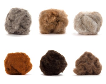 Animal Blend Wool Batt for Needle Felting  | Felting Wool | Corriedale Batt / Sliver for Needle Felted Animal Fur - 1 oz.