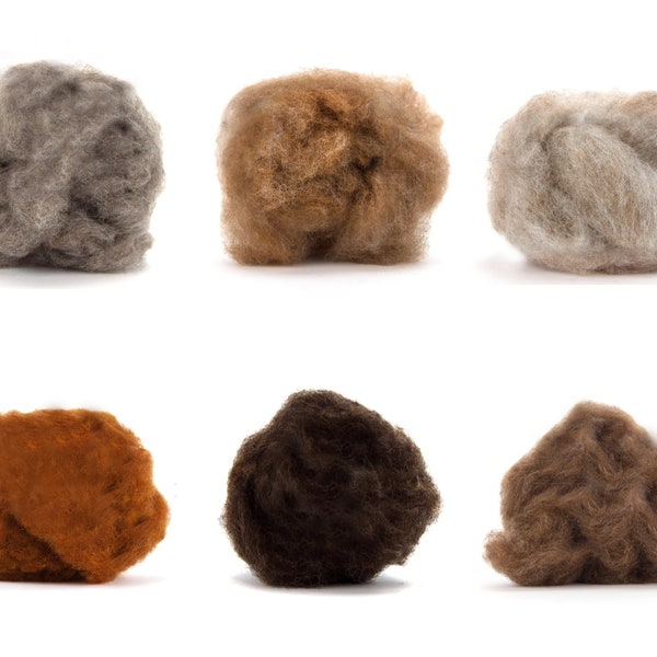 Animal Blend Wool Batt for Needle Felting  | Felting Wool | Corriedale Batt / Sliver for Needle Felted Animal Fur - 1 oz.