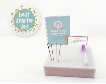 Best Needle Felting Starter Set - Complete w/ Needles, Case, Foam Pad & Guide // Needle Felt for Beginners // Instructions w/ Tools Supplies