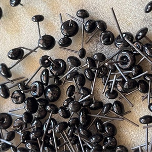 Black Glass Eyes - FLAWED / factory seconds (100+ Pairs) ~ 3mm | 4mm | 5mm | 6mm | 7mm  For needle felting sculptures, felt animals, dolls