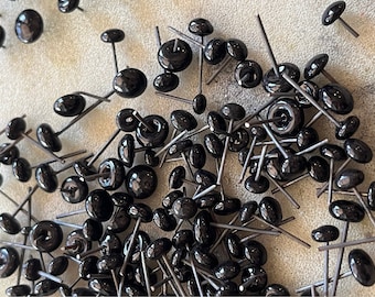 Black Glass Eyes - FLAWED / factory seconds (100+ Pairs) ~ 3mm | 4mm | 5mm | 6mm | 7mm  For needle felting sculptures, felt animals, dolls