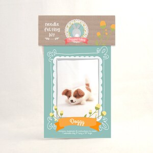 Needle Felting Kit DIY Dog Jack Russell // Cute Needle Felted Animal // Easy Beginner Needle Felt Craft Kit // Perfect Gifts for Crafters image 5