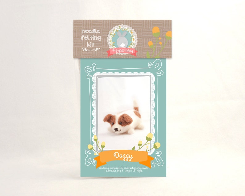 Needle Felting Kit DIY Dog Jack Russell // Cute Needle Felted Animal // Easy Beginner Needle Felt Craft Kit // Perfect Gifts for Crafters image 5