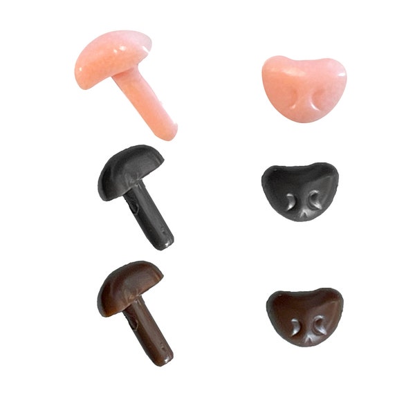 Animal Noses | Black, Brown, Pink Fake Nose | Small 7mm| Cat nose, dog nose for Needle felt sculptures, felt animals, dolls, amigurumi