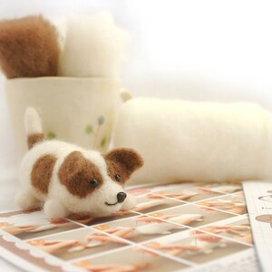 Needle Felting Kit DIY Dog Jack Russell // Cute Needle Felted Animal // Easy Beginner Needle Felt Craft Kit // Perfect Gifts for Crafters image 4