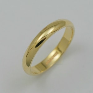 10K massief gouden trouwring van 3 mm