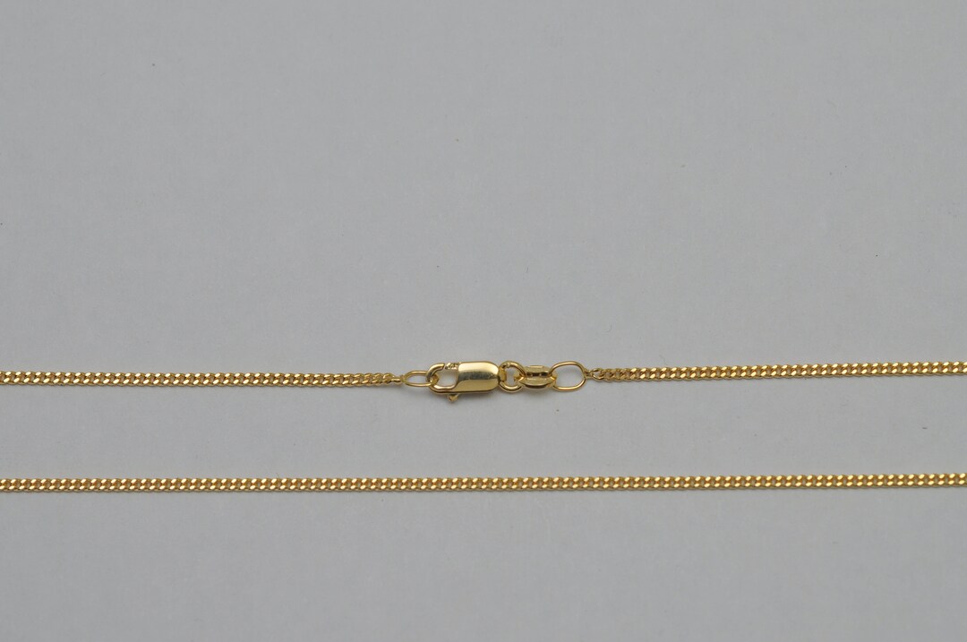 10K Solid Gold 16 Inches Fine Curb Chain - Etsy