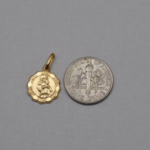 10K gold small Saint Christopher medal / pendant