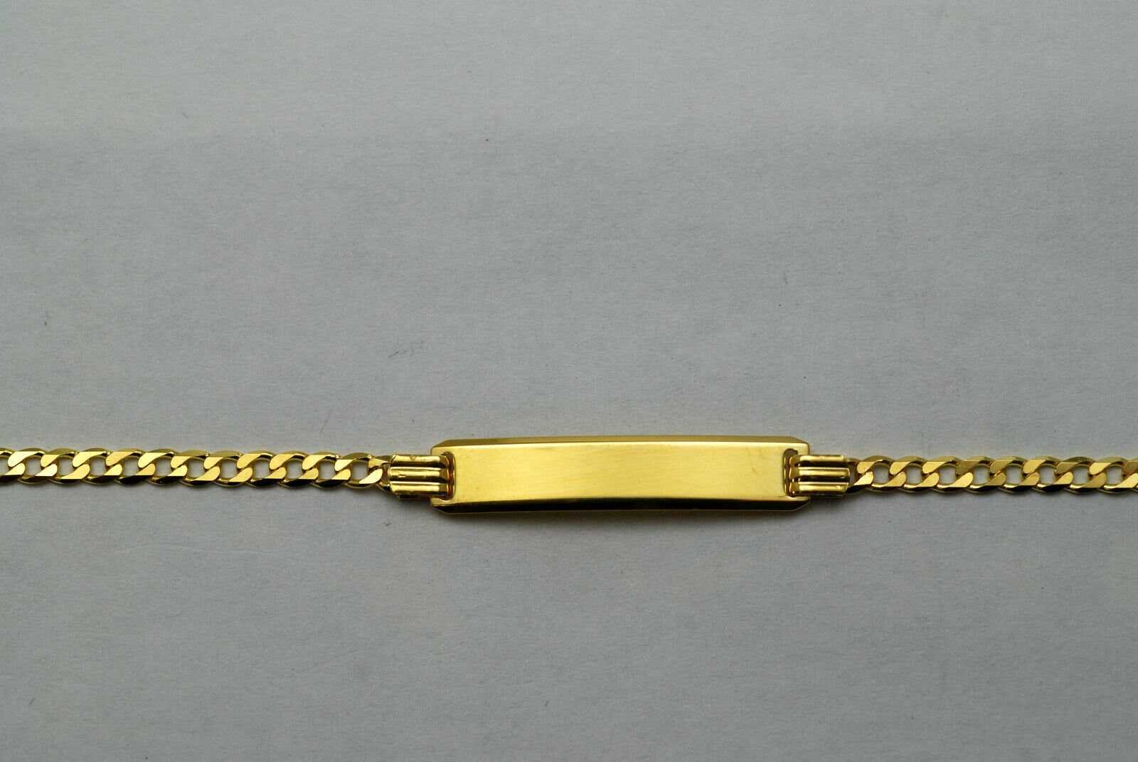 14K Tri Color Gold 5mm Figaro Baby ID Bracelet | Don Roberto Jewelers