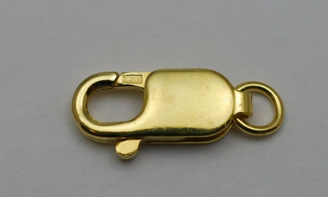 18K Solid Gold Lobster Claw Clasp Etsy