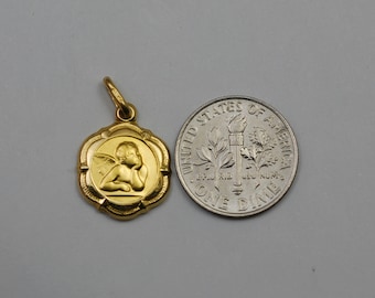 18K gold Guardian Angel medal / pendant