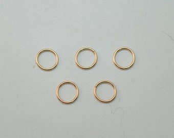 5 pieces 10K solid gold 7 mm jump rings  open