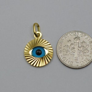 14K gold evil eye charm / pendant