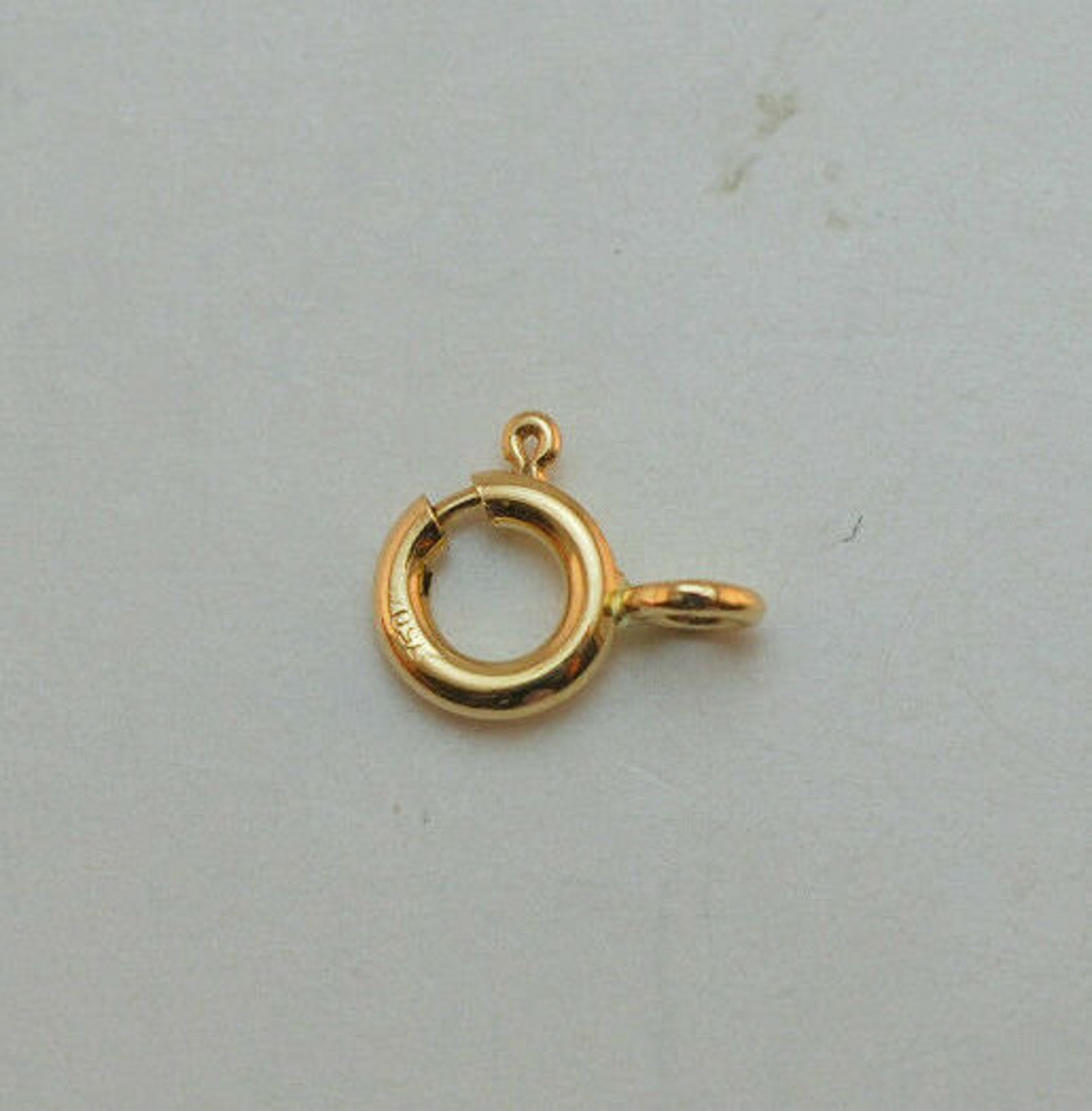 18K gold spring ring clasp Etsy