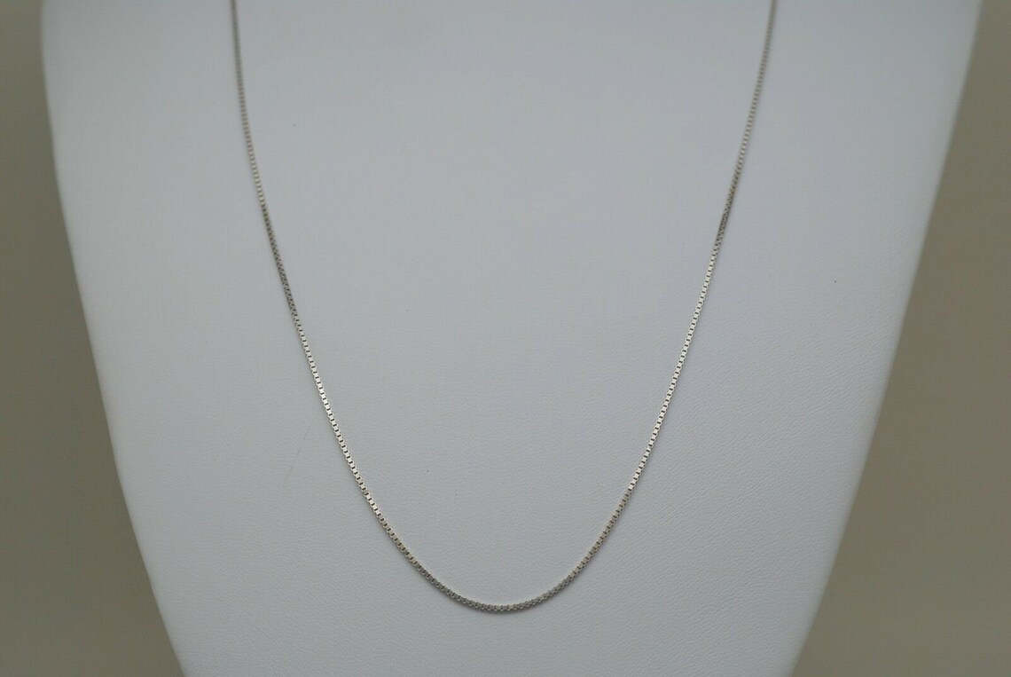 14K Solid White Gold 22 Inches Box Chain - Etsy