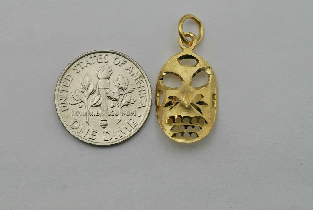 10K Solid Gold Hockey Goalie Mask Pendant Etsy