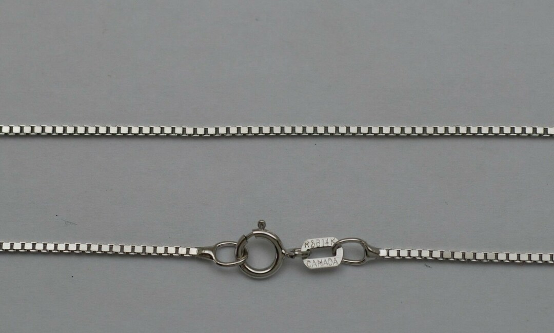 14K Solid White Gold 22 Inches Box Chain - Etsy