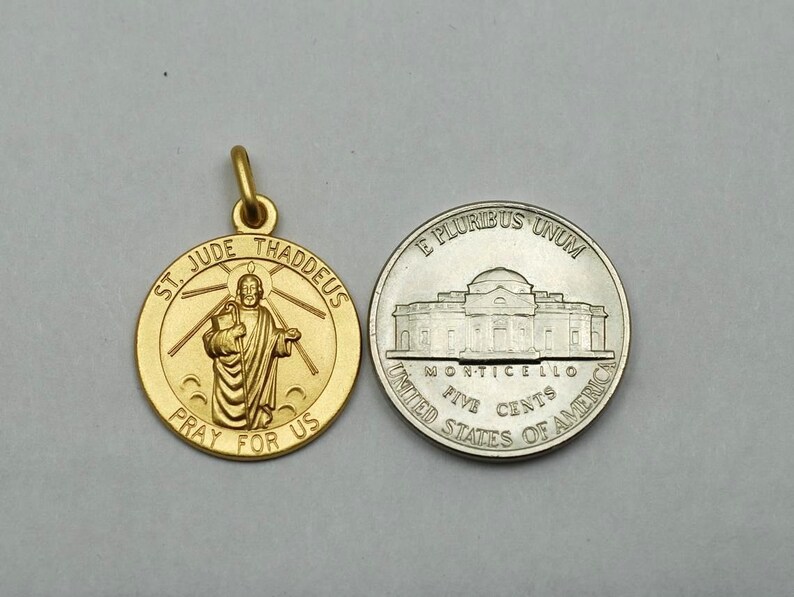 14K Solid Gold Large St. Jude Medal / Pendant - Etsy