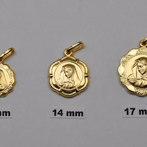 10K gold Virgin Mary medals / pendants image 1