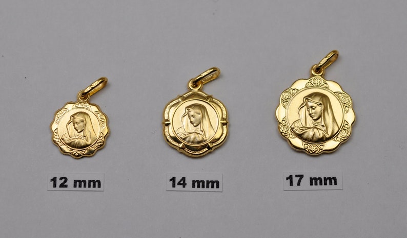 10K gold Virgin Mary medals / pendants image 1