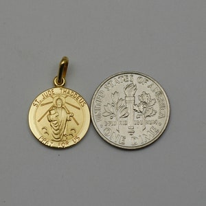 14K Solid Gold St Jude Medal / Pendant - Etsy