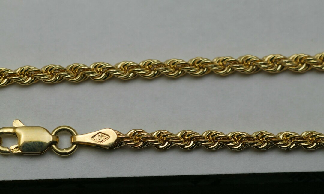 10K Gold 2.5 Mm 18 Inches Rope Chain - Etsy