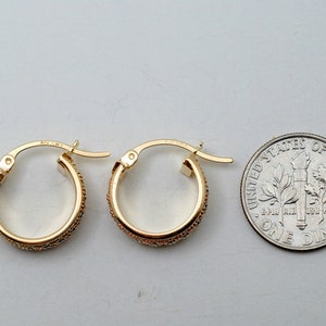 10K tri-color gold small hoop earrings