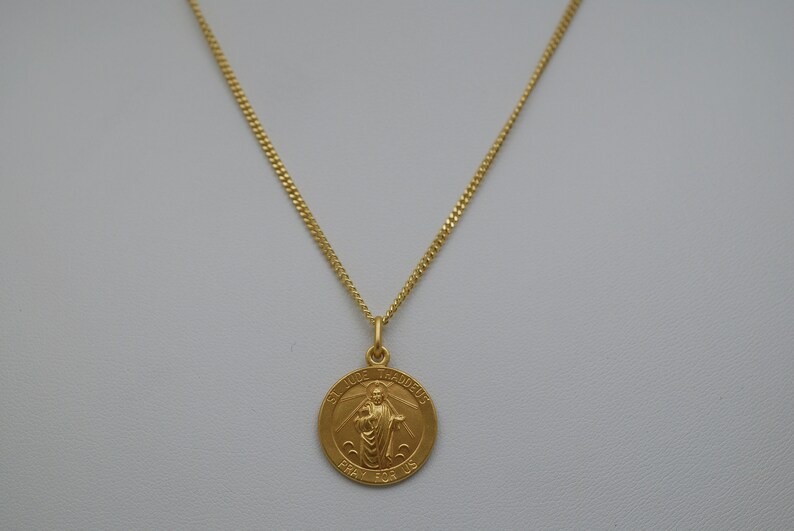 14K Solid Gold Large St. Jude Medal / Pendant - Etsy