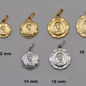 10K gold Virgin Mary medals / pendants