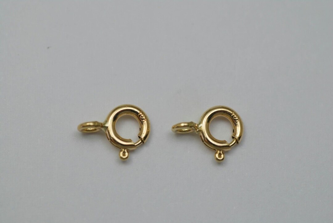 2 Pieces 10K Gold 6 Mm Spring Rings - Etsy