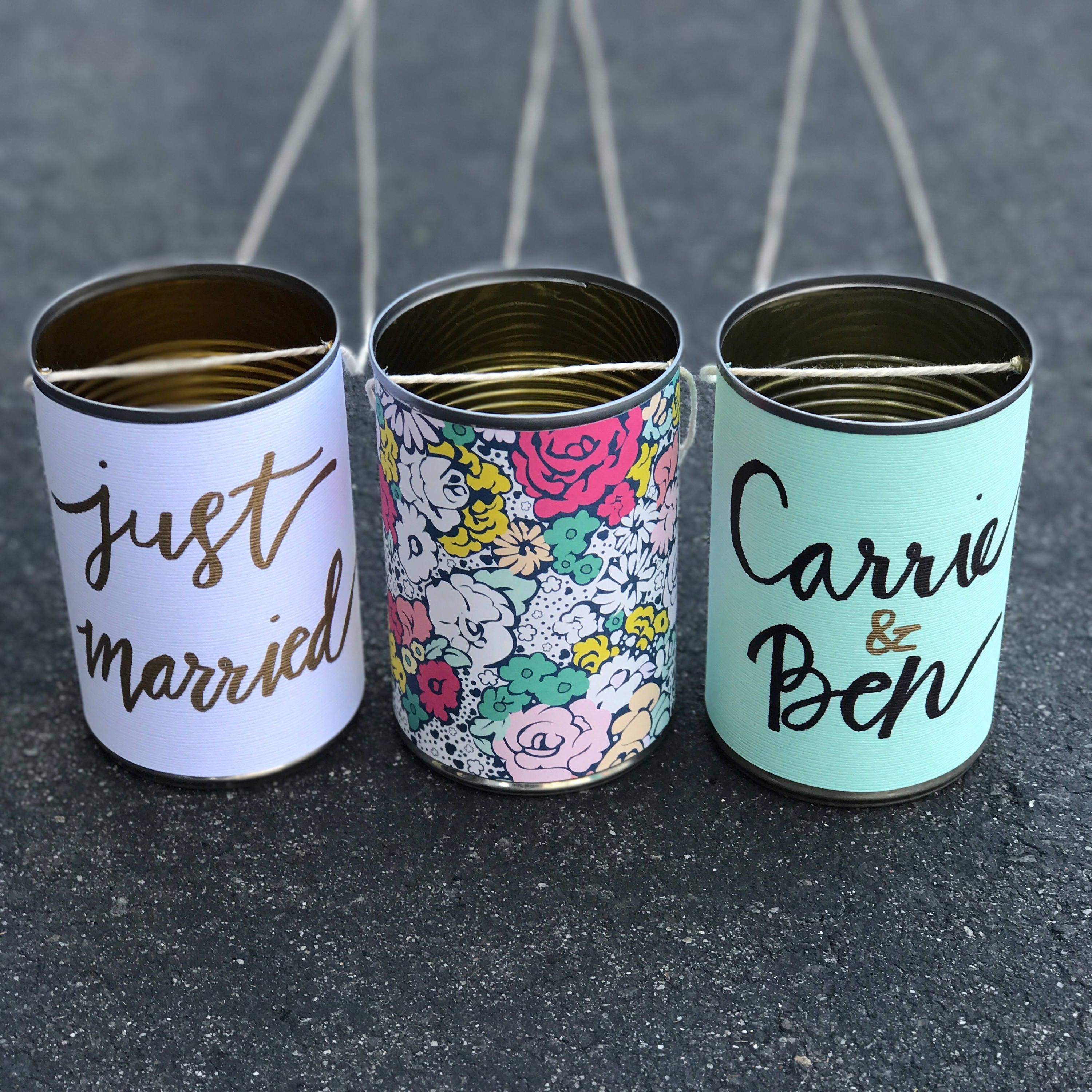 Personalized Wedding Tin Cans Just Married/Make Some Etsy